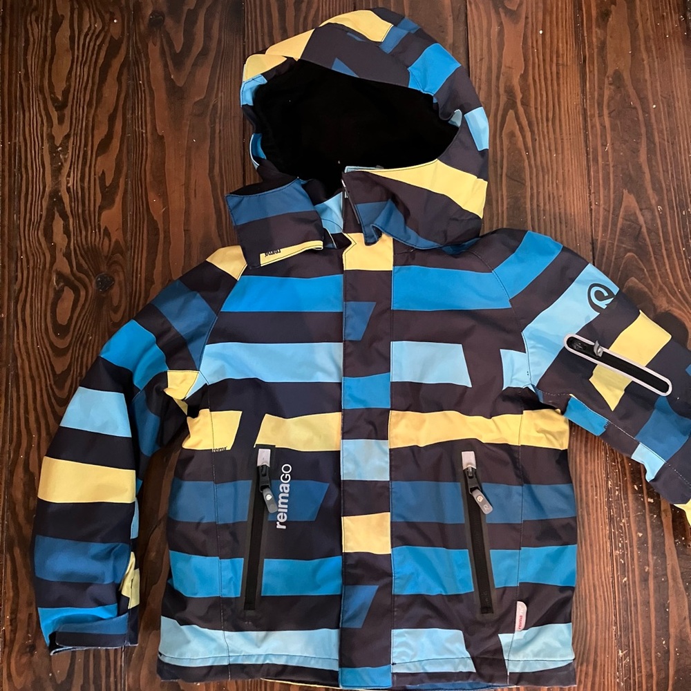 Reima Kids Striped Jacket - Blue, Yellow, Black